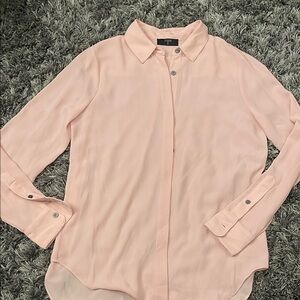 Women's Pink Button-Up Blouse